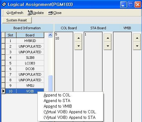 1. Selecione [Logical Assignment] na Janela de Configuração de Atribuição de Slots do Gabinete (Figura 2-3-1).