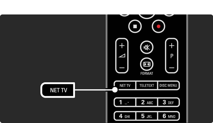 2.8.4 Explorar Net TV Para explorar o Net TV, feche este manual do utilizador e prima Net TV no telecomando ou seleccione Explorar o Net TV no menu inicial e