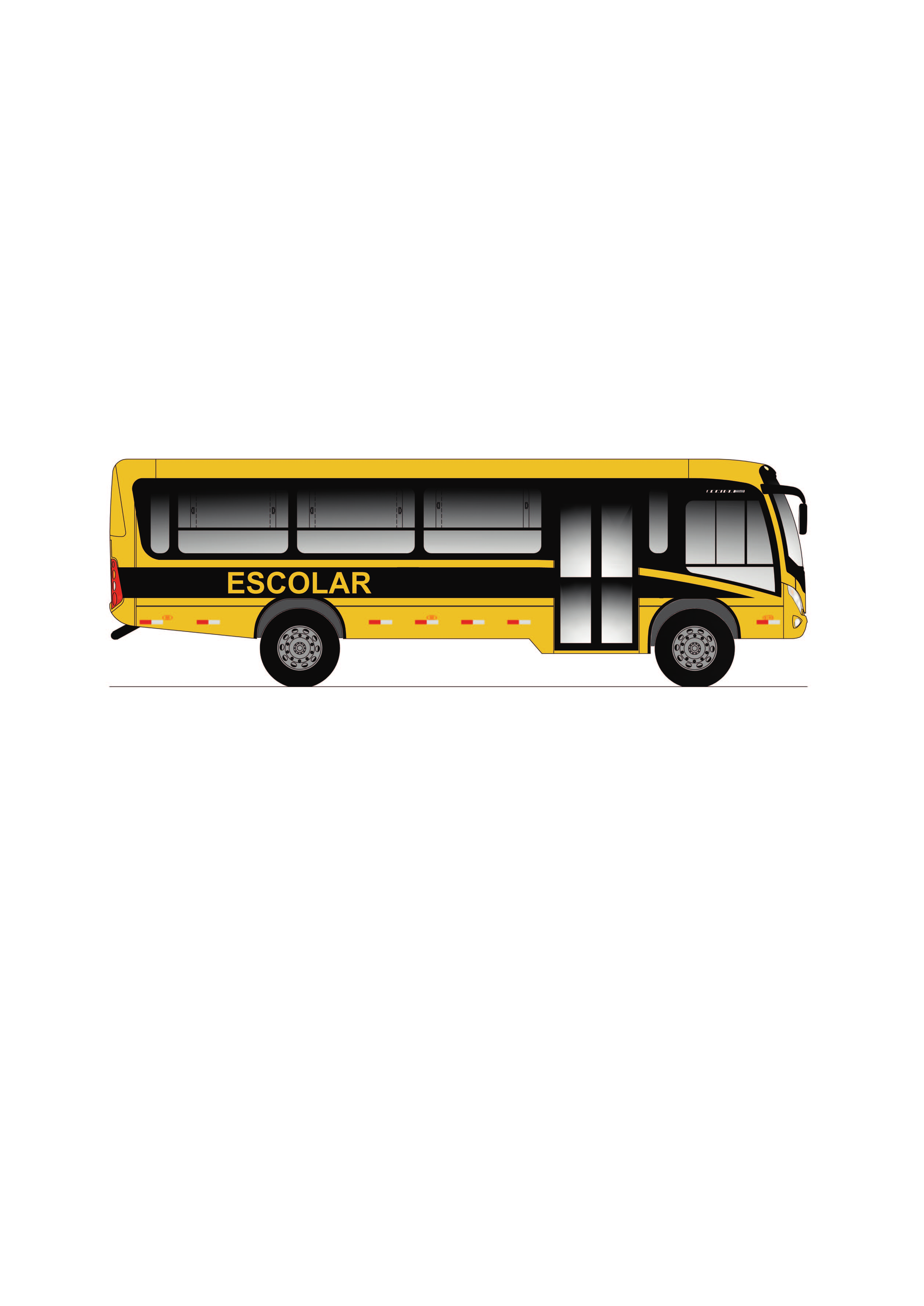 ORE 02R Ônibus Rural Escolar Reforçado Médio Modelo do anexo 1 Médio porte, até 48 alunos sentados Utiliza chassi com suspensão reforçada e redução de balanço dianteiro e traseiro, permitindo acesso
