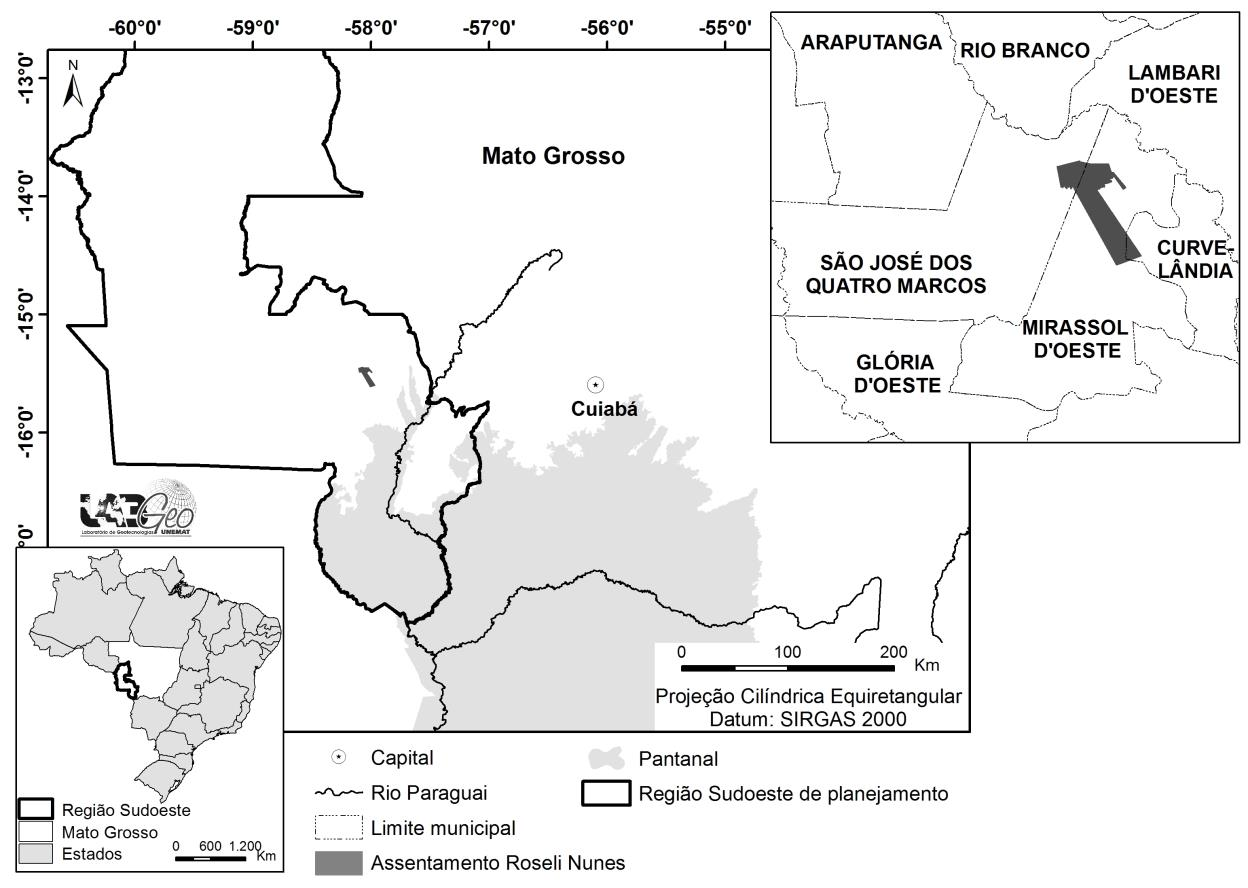 geográficas, considerando o canto superior esquerdo 58 6 27,03 W e 15 27 22,065 S e o canto inferior direito 57 58 1,659 W e 15 36 4,494 S.