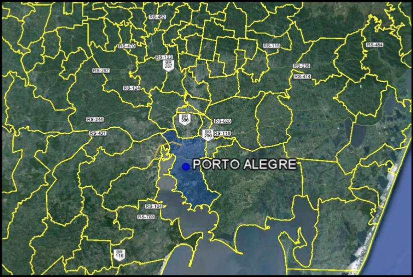 34 O município possui ainda, aproximadamente, 44 km² distribuídos em 16 ilhas do Lago Guaíba.