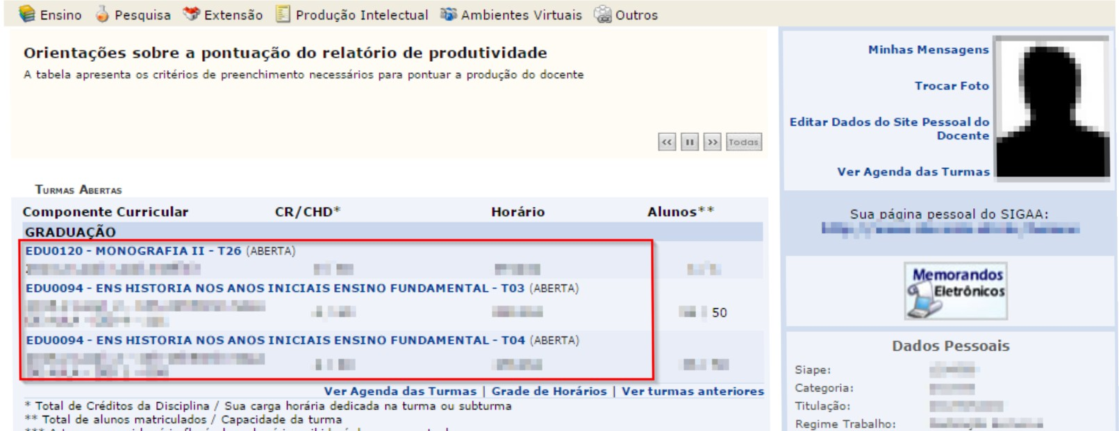 2 Cadastrar plano de curso: Caro professor, é necessário que o plano de curso de todas as turmas seja preenchido no início do semestre.