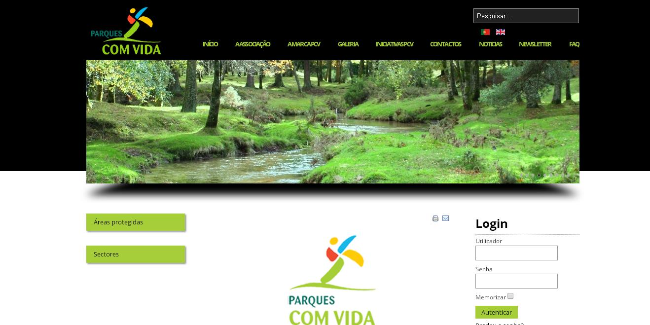 Figura 14. Imagem da página web da Associação Parques com Vida Fonte: http://www.parquescomvida.pt/ 4.2.