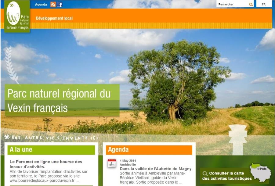 Figura 29. Página web do Parque Natural Regional de Vexin Français Fonte: www.pnr-vexin-francais.fr/ 5.3.