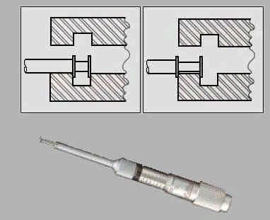 Figura 4.11: Micrômetros para canais: exemplo de medição. Figura 4.12: Micrômetros interno tubular com quatro extensões.