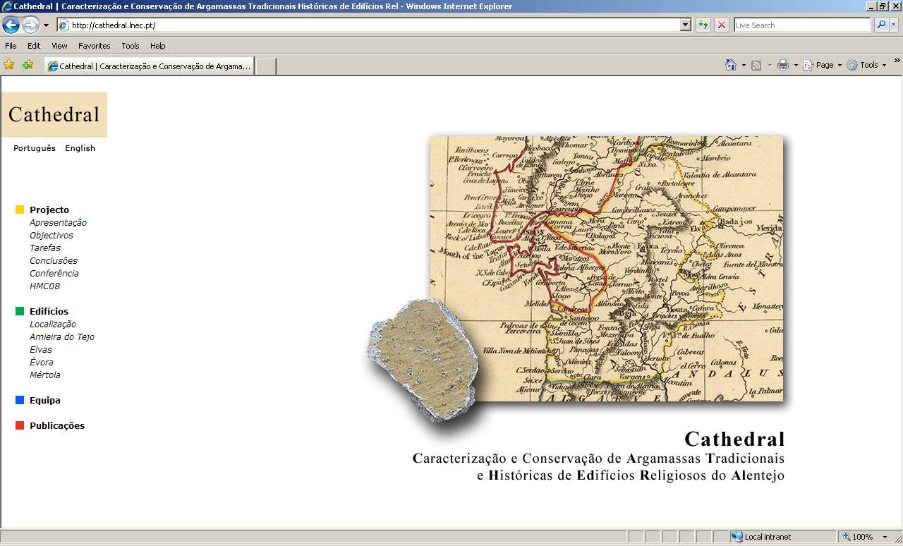 Figura 3 Aspecto da página electrónica do projecto Cathedral. 2.