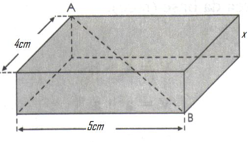 b) 6 c) 7 hexagonal regular de altura igual à aresta da base. d) 8 e) 9 74. Dada a figura abaixo, determine o comprimento da aresta x, sabendo que o segmento AB mede 50. a) 4 b) 6 c) 10 d) e) N.d.a. 75.