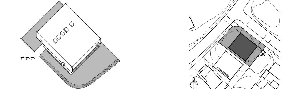 nos outros dois terços (Fig. 10). A fachada sul, de frente para a rua, é mais complexa, dividida em cinco panos de diferentes larguras (Fig. 11).