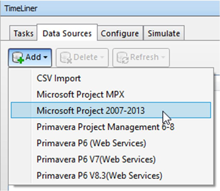 De seguida o planeamento, criado no MSProject, é importado pelo Navisworks, através do comando timeliner, como ilustra a figura 45.