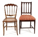 206 :: 4 Cadeiras costas de "Bacalhau" em madeira escurecida. Sinais de uso. Alt. 79 cm.