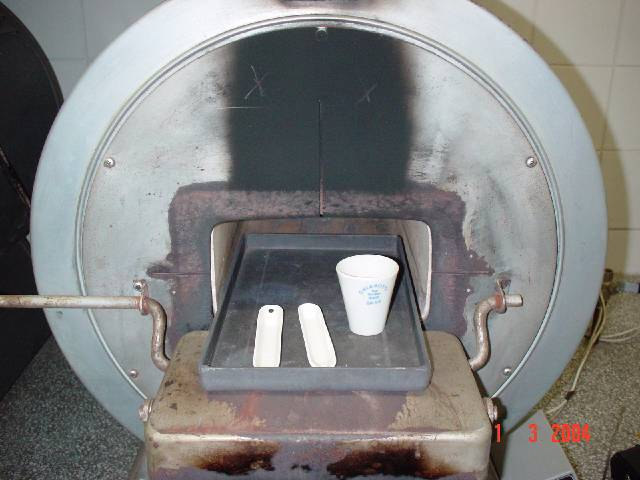 68 do DETF do curso de Engenharia Industrial Madeireira da UFPR. Foi utilizado um forno tipo mufla elétrica (FIGURA 7) com capacidade de aquecimento até 900º C.