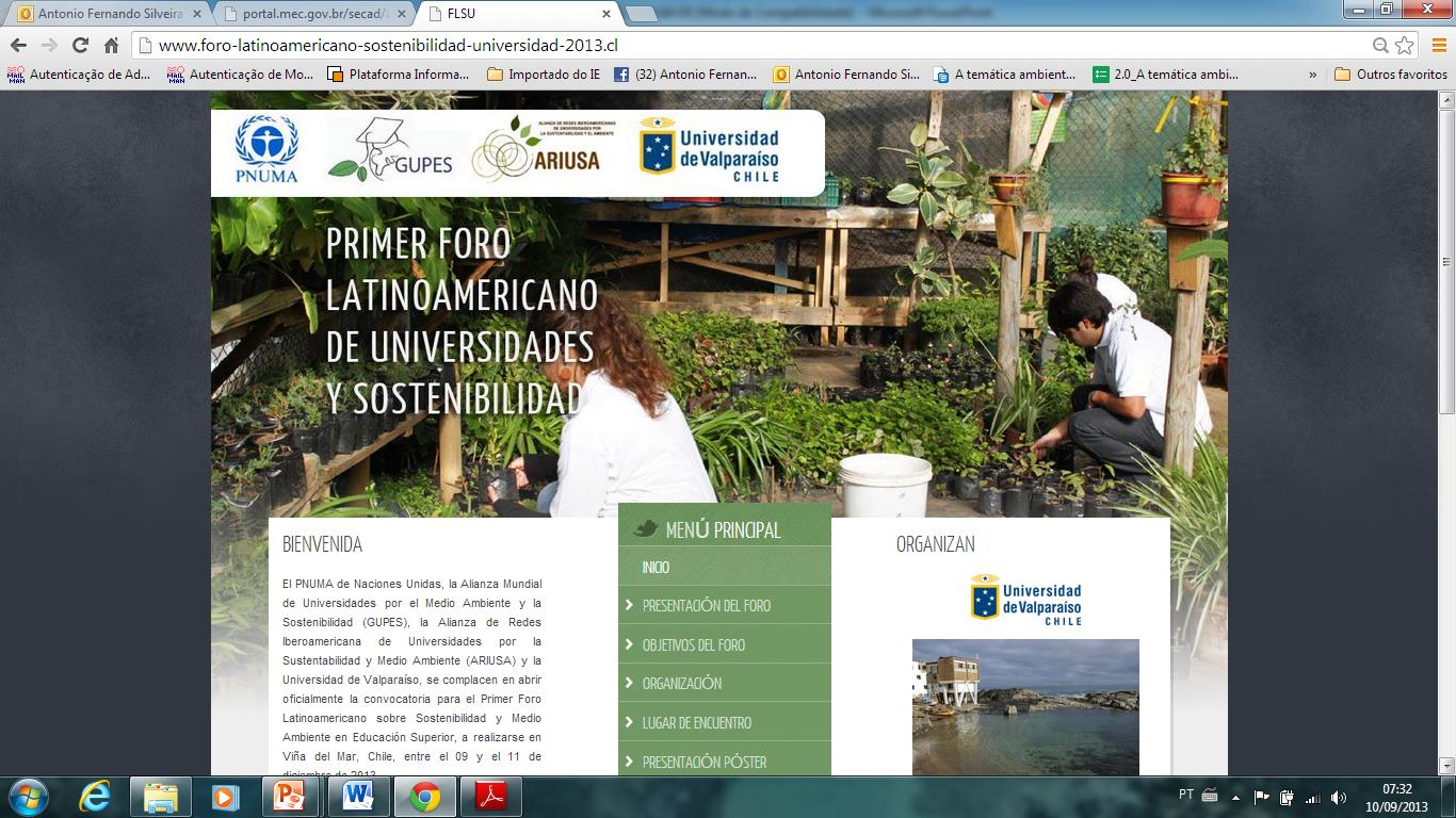 1. Foro Latinoamericano de Universidades y Sostenibilidad Valparaíso 9 a