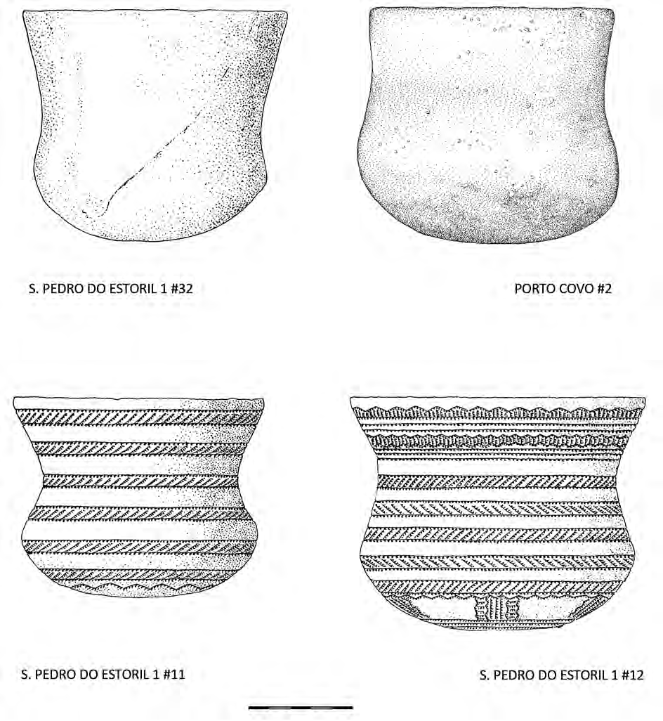Fig. 8 Vasos campaniformes lisos e decorados.