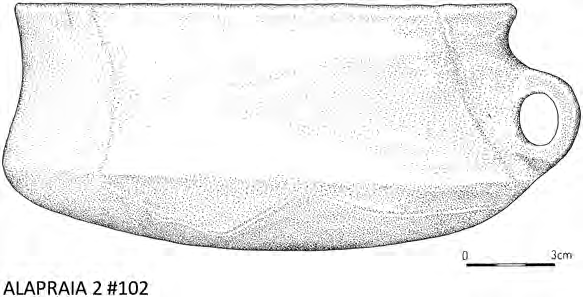 Fig. 2 Alapraia e a Idade do Bronze. A taça com asa ALP-2-102 é uma evidência, entre outras, da utilização funerária de grutas artificiais durante a Idade do Bronze.