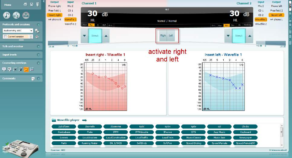 Diagnostics Suite instruções de utilização - BRPT Página 32 Se estiver usando CD, pressione play no leitor de CD, e se estiver usando arquivos Wave, o arquivo Wave deve ser pré-carregado no