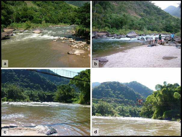 Ponto de coleta MAC07 na ponte de arame localizada na Fazenda Santo Antônio, próximo à Figueira Branca.