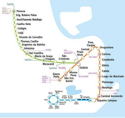 Apesar de não haver uma estação na Gávea, os ônibus do Metrô que saem das estações