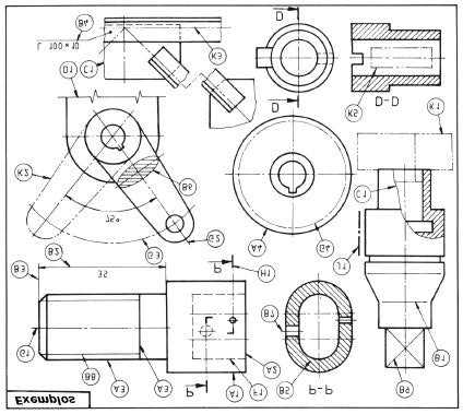 Fig 08 A utilização correcta dos vários grupos de traços e tipos de linhas é um