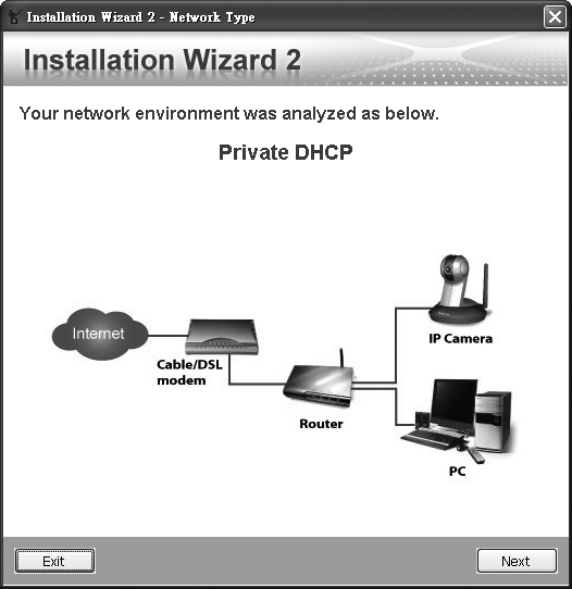 Após a análise da rede, clique no botão Next ( Seguinte ) para continuar o programa. Installation Wizard 2 3.