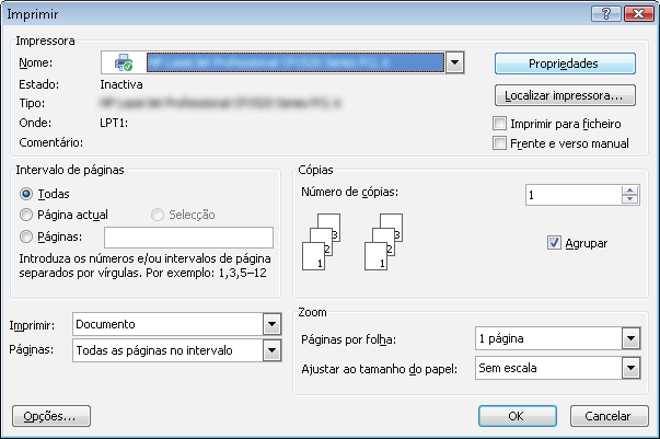 Tarefas de impressão (Windows) Como imprimir (Windows) Imprimir automaticamente nos dois lados (Windows) Imprimir manualmente nos dois lados (Windows) Imprimir múltiplas páginas por folha (Windows)