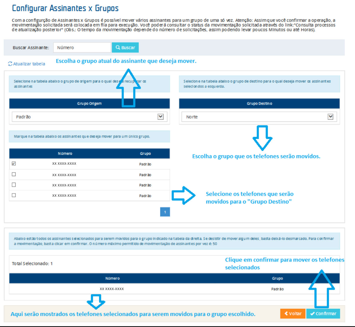 Para atribuir um grupo a um acesso, a seguinte telá é exibida para configuração: 2.3.