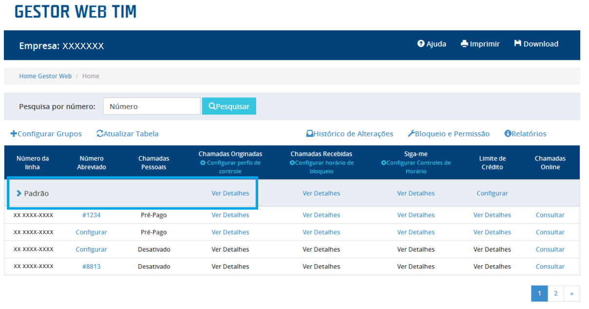 2.7.2 ALTERAÇÃO É possível alterar a lista de bloqueio / permissão, trocando o vínculo da configuração para determinado grupo ou acesso.