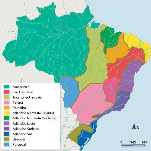 Bacias Hidrográficas Brasileiras 40% Potencial
