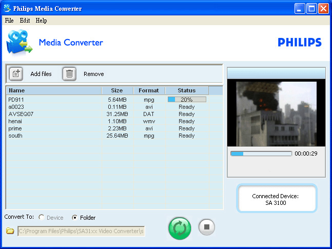 4.3 Vídeo 4.3.1 Transferir vídeos de um computador para o leitor O leitor suporta os formatos de vídeo.smv.