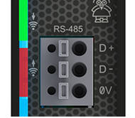 Conector de borne da serial RS485 Tipo Borne do tipo mola, 3 posições, espaçamento de 5mm.