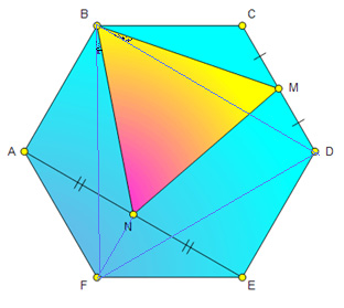 e DBM são iguais. É fácil observar que o ângulo MBN mede 60.
