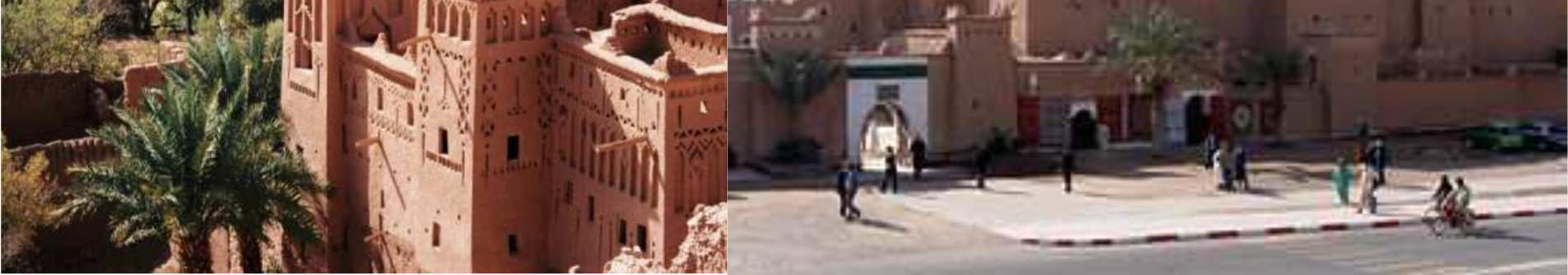 Visitaremos o kasbah de Ait Bem Haddou, Património Universal da UNESCO e o Kasbahs de Taourirt, antiga residência do paxá "El Glaoui".
