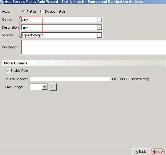 d. Verifique o botão de rádio HTTP e o clique