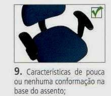 COMENTÁRIO: Com densidade e resiliência controladas fatores fundamentais para que as nádegas sejam abraçadas pela espuma evitando tensões, não há necessidade de qualquer conformação.