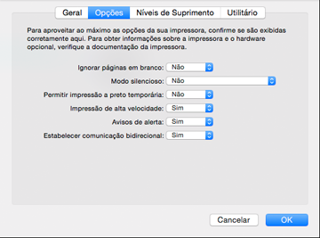 2. Caso veja uma mensagem dizendo que você pode, temporariamente, imprimir apenas com tinta preta, clique no botão Apagar ou mensagem de erro, clique em OK. para cancelar o trabalho de impressão.