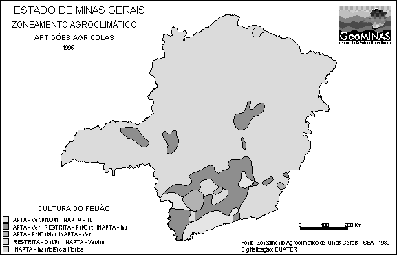 Deficiência Hídrica Excesso de Água no solo Norte de MG: redução na produtividade varia de acordo com a época de ocorrência do déficit hídrico: - 16% florescimento; - 42% formação de vagens; - 58%