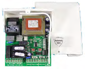 travão eletrónico Saída para eletrofechadura L55 Central eletrónica para 1 motor de 24V, para portas de correr / de 1 folha de batente / seccionadas Com ligação de fim-de-curso Recetor integrado com