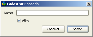 Para criar uma nova bancada é necessário clicar no botão adicionar.