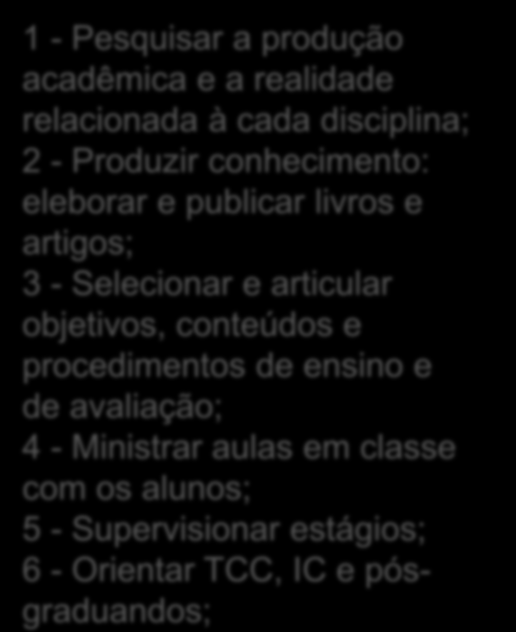 3.2 - O que deve FAZER o Docente do ensino superior (do campo da saúde na universidade pública)?