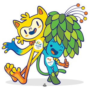 Mascotes da olimpíada Rio 2016: Os nomes das mascotes: - Vinicius: de Vinicius de Moraes; - Tom: de Tom Jobim.