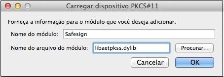 Digite o nome do módulo para nosso exemplo: Safesign.