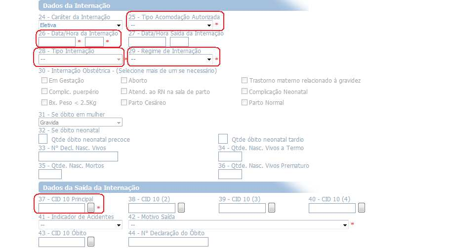 procedimento e colocar a data e os valores, salva e voltará à tela da guia: Em resumo de internação segue o mesmo