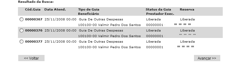 28 Figura 44 Nessa tela devemos selecionar a guia liberada que confirmaremos o atendimento, e clicamos em Avançar.