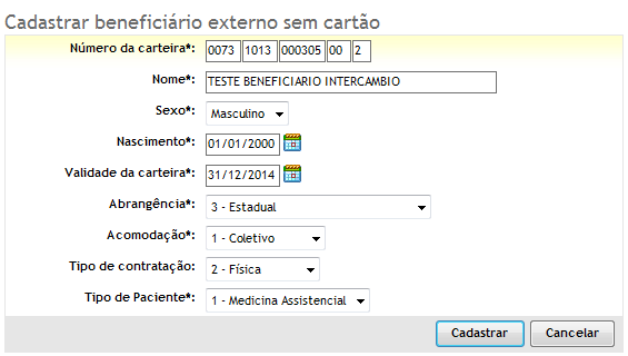 Beneficiário Intercâmbio Cliente intercâmbio não migra para o SGU - Para verificar beneficiário de intercâmbio é necessário digitar o