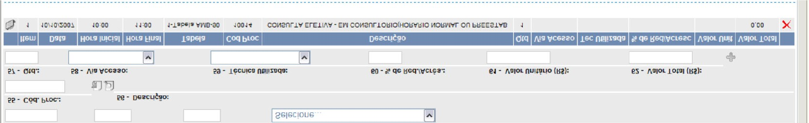 Porém obrigatório quando houver procedimentos em equipe. 2.2.6. Dados do Atendimento Legenda Dados do Atendimento: CAMPO Nº.