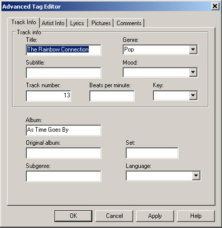4.5.5 Editar informações de música através do Windows Media Player. 1 Clique na etiqueta Biblioteca.