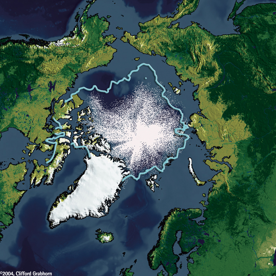 Degelo no Ártico 2010-2030 2040-2060