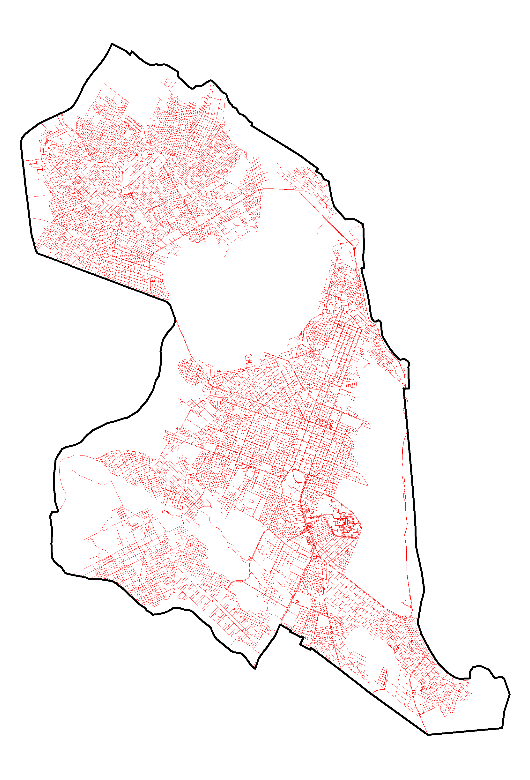 Figura 7: Malha urbana de Natal Fonte: colaboradores do OpenStreetMap Figura 8: Localização das escolas municipais, estaduais e federais 3.