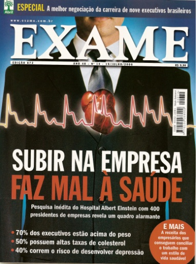 Trabalho & Saúde Existe uma cultura de sacrifício da saúde em troca do sucesso profissional ou maior rendimento (salário) para o consumo em geral A