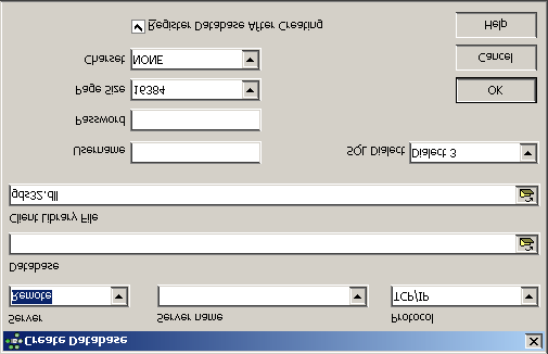 41 Figura 23 Criação do Banco de Dados 1 - DB No campo Server selecionar Local, no campo Database deve ser digitado o nome do banco de dados ou deve ser selecionado a aba da direita para selecionar