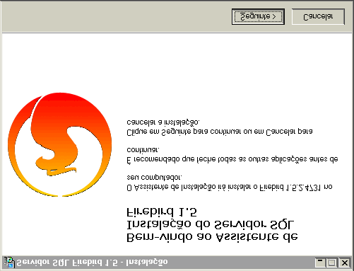 Figura 60 Seleção de Idioma Em seguida abre-se a tela inicial dizendo que vai ser feita a instalação do Firebird 1.5.2.